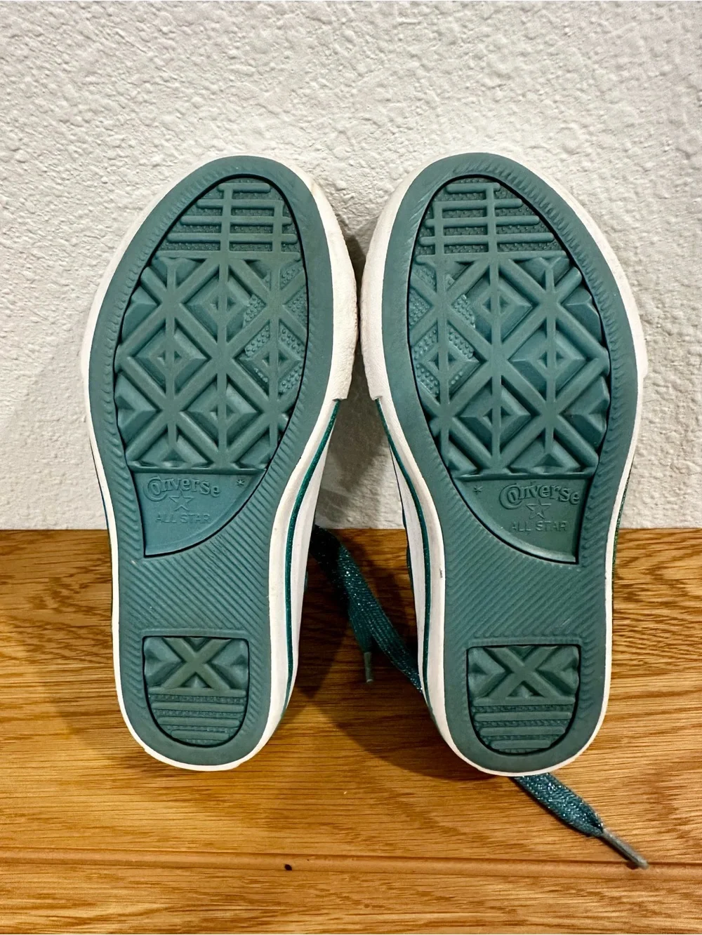 Converse Kids Metallic Teal Low-Top Sneakers